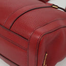 PRADA Tote Bag Leather Red Gold Auth bs29048-16