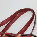 PRADA Tote Bag Leather Red Gold Auth bs29048-14