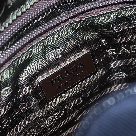 PRADA Hand Bag Tweed Beige Silver Auth bs29049