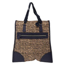 PRADA Hand Bag Tweed Beige Silver Auth bs29049-2