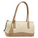 PRADA Shoulder Bag Nylon Leather Beige Auth bs29050-1