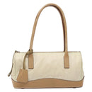 PRADA Shoulder Bag Nylon Leather Beige Auth bs29050-2