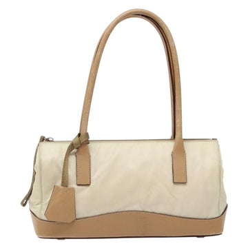 PRADA Shoulder Bag Nylon Leather Beige Auth bs29050 - 0