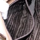 PRADA Shoulder Bag Nylon Leather Beige Auth bs29050-20