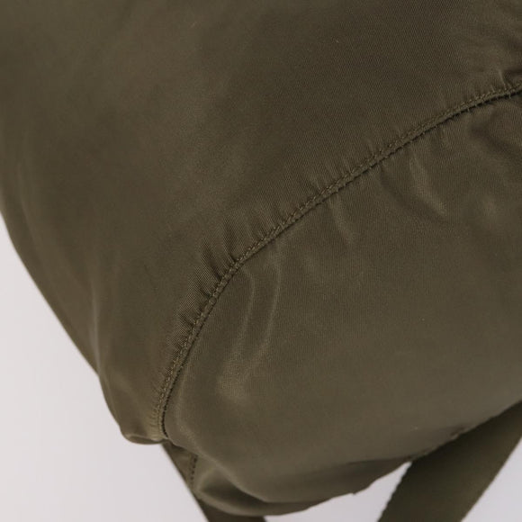 PRADA Backpack Nylon Khaki Silver Auth bs29051