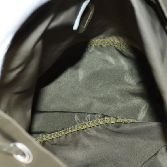 PRADA Backpack Nylon Khaki Silver Auth bs29051