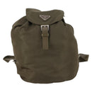 PRADA Backpack Nylon Khaki Silver Auth bs29051-13