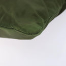 PRADA Tote Bag Nylon Khaki Silver Auth bs29054-8