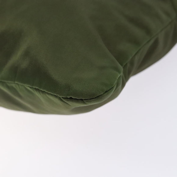 PRADA Tote Bag Nylon Khaki Silver Auth bs29054