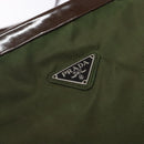 PRADA Tote Bag Nylon Khaki Silver Auth bs29054-18