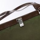 PRADA Tote Bag Nylon Khaki Silver Auth bs29054-19
