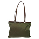 PRADA Tote Bag Nylon Khaki Silver Auth bs29054-13