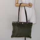PRADA Tote Bag Nylon Khaki Silver Auth bs29054-24