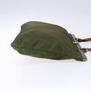 PRADA Tote Bag Nylon Khaki Silver Auth bs29054-3