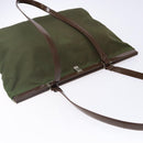 PRADA Tote Bag Nylon Khaki Silver Auth bs29054-6