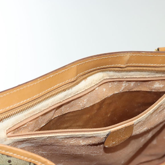 GUCCI GG Canvas Tote Bag Beige Gold Auth bs29058