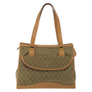 GUCCI GG Canvas Tote Bag Beige Gold Auth bs29058-13