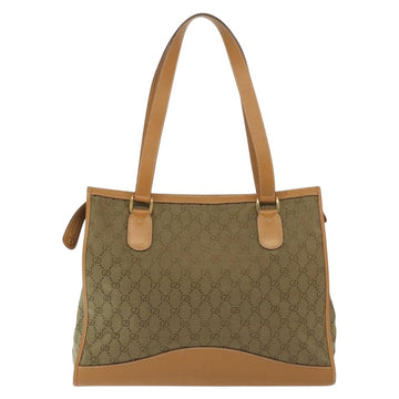 GUCCI GG Canvas Tote Bag Beige Gold Auth bs29058 - 0