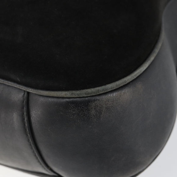 GUCCI Bamboo Tote Bag Suede Leather 2way Black Gold 001 2404 15770 Auth bs29062