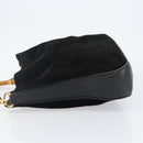 GUCCI Bamboo Tote Bag Suede Leather 2way Black Gold 001 2404 15770 Auth bs29062-5