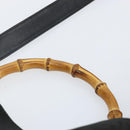GUCCI Bamboo Tote Bag Suede Leather 2way Black Gold 001 2404 15770 Auth bs29062-8