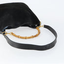 GUCCI Bamboo Tote Bag Suede Leather 2way Black Gold 001 2404 15770 Auth bs29062-9