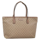GUCCI GG Supreme Tote Bag PVC Beige Gold 211137 Auth bs29064-1