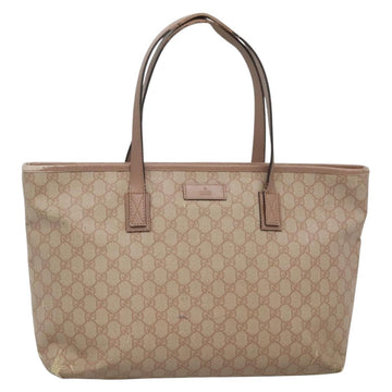 GUCCI GG Supreme Tote Bag PVC Beige Gold 211137 Auth bs29064