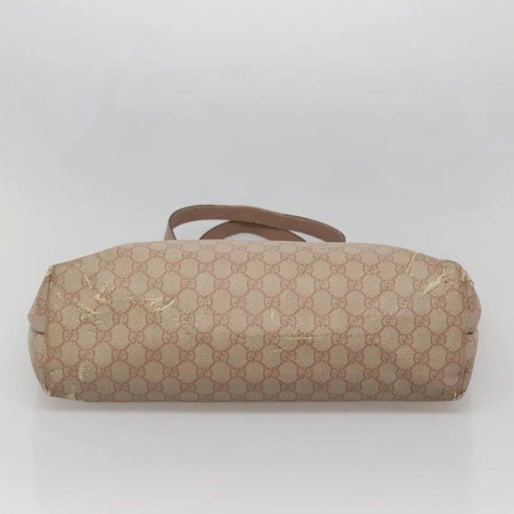 GUCCI GG Supreme Tote Bag PVC Beige Gold 211137 Auth bs29064