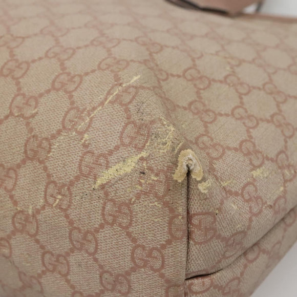 GUCCI GG Supreme Tote Bag PVC Beige Gold 211137 Auth bs29064
