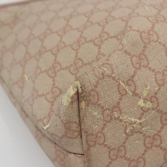 GUCCI GG Supreme Tote Bag PVC Beige Gold 211137 Auth bs29064