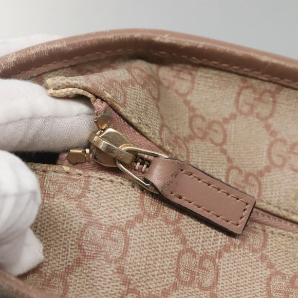 GUCCI GG Supreme Tote Bag PVC Beige Gold 211137 Auth bs29064