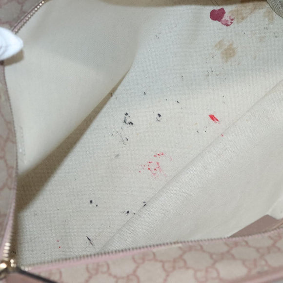 GUCCI GG Supreme Tote Bag PVC Beige Gold 211137 Auth bs29064