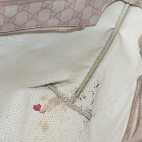 GUCCI GG Supreme Tote Bag PVC Beige Gold 211137 Auth bs29064