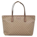 GUCCI GG Supreme Tote Bag PVC Beige Gold 211137 Auth bs29064-2