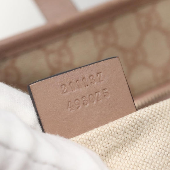 GUCCI GG Supreme Tote Bag PVC Beige Gold 211137 Auth bs29064