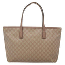 GUCCI GG Supreme Tote Bag PVC Beige Gold 211137 Auth bs29064-3
