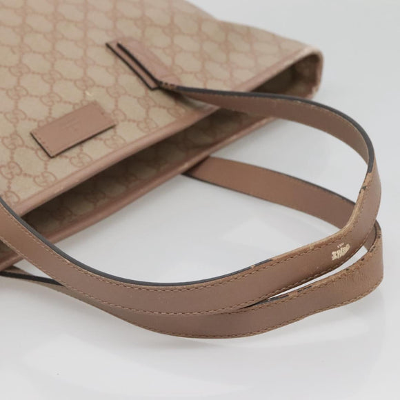 GUCCI GG Supreme Tote Bag PVC Beige Gold 211137 Auth bs29064