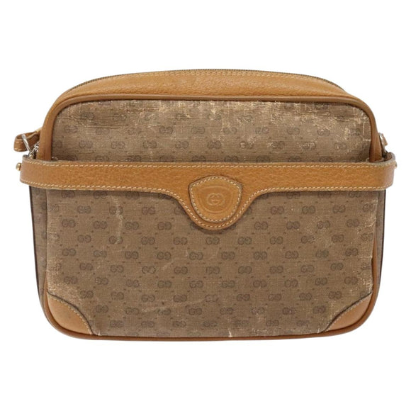 GUCCI Micro GG Supreme Shoulder Bag PVC Beige Gold 007 904 0423 Auth bs29068