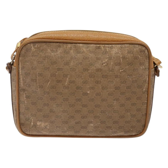 GUCCI Micro GG Supreme Shoulder Bag PVC Beige Gold 007 904 0423 Auth bs29068