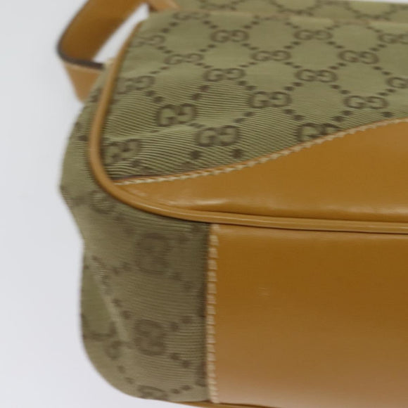 GUCCI GG Canvas Shoulder Bag Beige Gold Auth bs29069