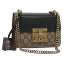 GUCCI GG Supreme Chain Shoulder Bag PVC Beige Gold 409487 Auth bs29070-1