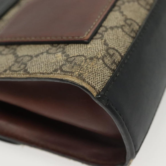 GUCCI GG Supreme Chain Shoulder Bag PVC Beige Gold 409487 Auth bs29070