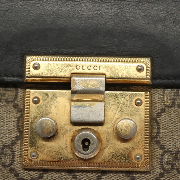 GUCCI GG Supreme Chain Shoulder Bag PVC Beige Gold 409487 Auth bs29070