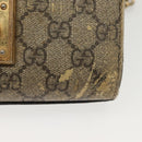 GUCCI GG Supreme Chain Shoulder Bag PVC Beige Gold 409487 Auth bs29070-15