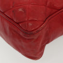 CHANEL Matelasse Chain Shoulder Bag Lamb Skin Red Gold CC Auth bs29076-17