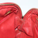 CHANEL Matelasse Chain Shoulder Bag Lamb Skin Red Gold CC Auth bs29076-20