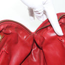 CHANEL Matelasse Chain Shoulder Bag Lamb Skin Red Gold CC Auth bs29076-21