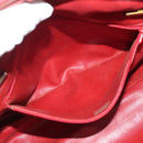 CHANEL Matelasse Chain Shoulder Bag Lamb Skin Red Gold CC Auth bs29076-22