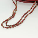CHANEL Matelasse Chain Shoulder Bag Lamb Skin Red Gold CC Auth bs29076-7